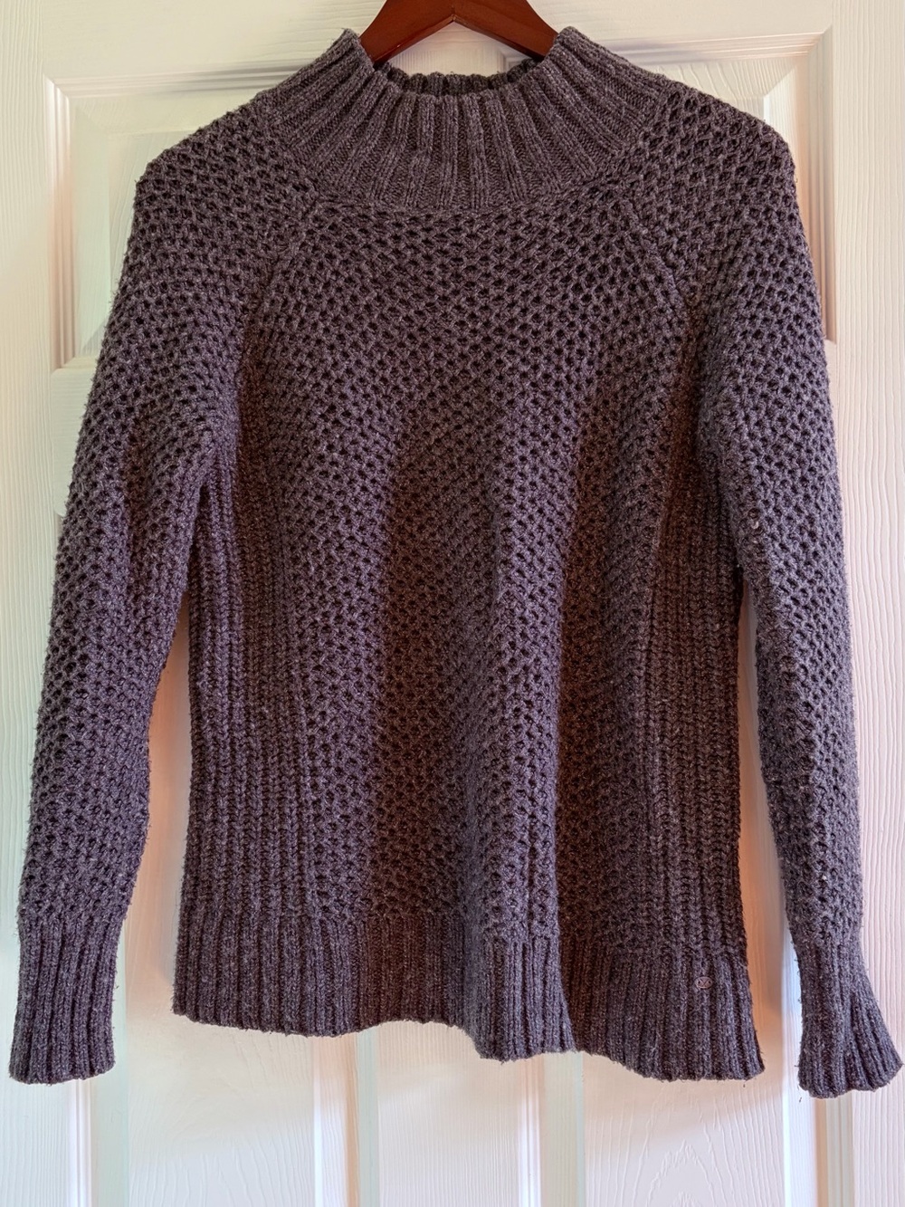 American Eagle Outfitters Charcoal Knit Mock-Turtleneck Sweater